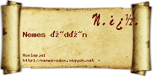 Nemes Ödön névjegykártya